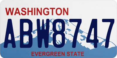 WA license plate ABW8747