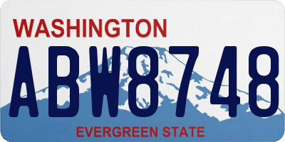 WA license plate ABW8748