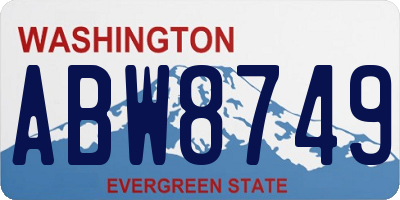 WA license plate ABW8749