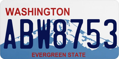 WA license plate ABW8753