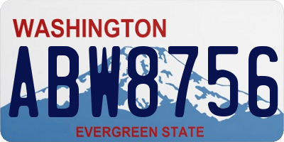 WA license plate ABW8756