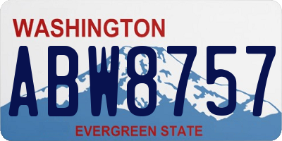 WA license plate ABW8757