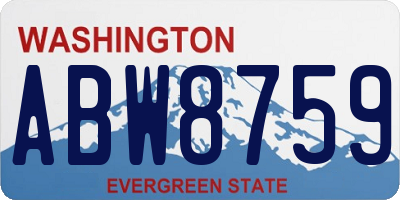 WA license plate ABW8759