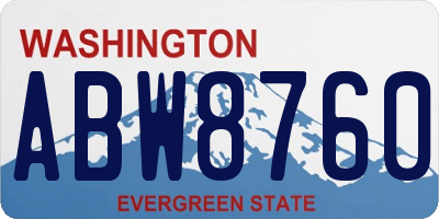 WA license plate ABW8760