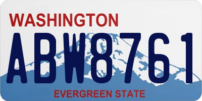WA license plate ABW8761