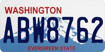 WA license plate ABW8762