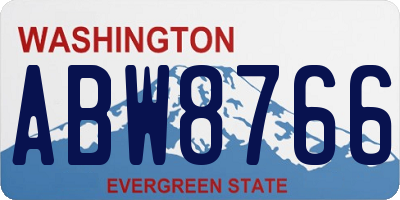 WA license plate ABW8766