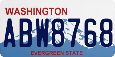 WA license plate ABW8768