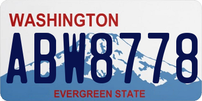 WA license plate ABW8778