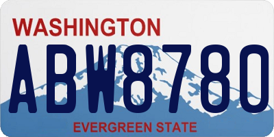 WA license plate ABW8780