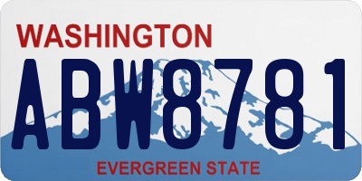 WA license plate ABW8781