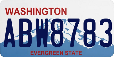 WA license plate ABW8783
