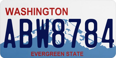 WA license plate ABW8784