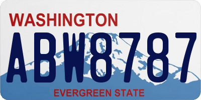 WA license plate ABW8787