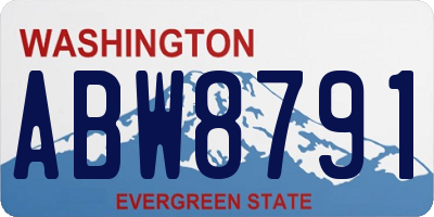 WA license plate ABW8791