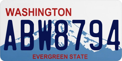 WA license plate ABW8794