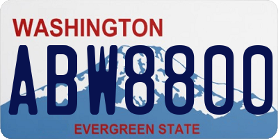 WA license plate ABW8800