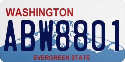 WA license plate ABW8801