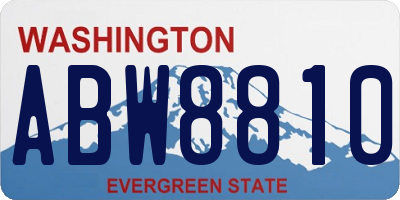 WA license plate ABW8810
