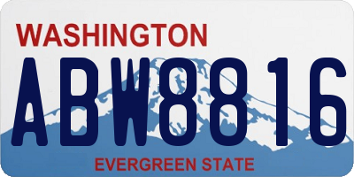 WA license plate ABW8816