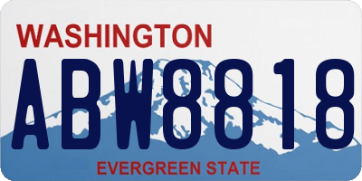 WA license plate ABW8818
