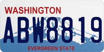 WA license plate ABW8819