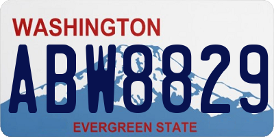 WA license plate ABW8829