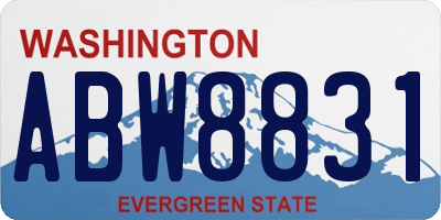 WA license plate ABW8831