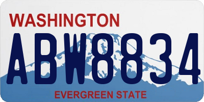 WA license plate ABW8834