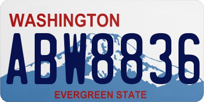 WA license plate ABW8836