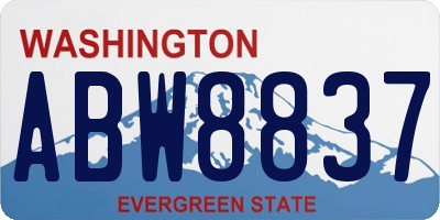 WA license plate ABW8837