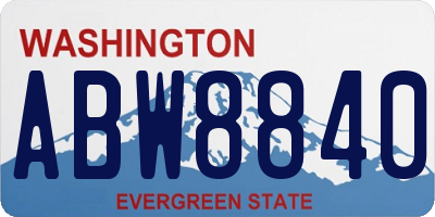 WA license plate ABW8840