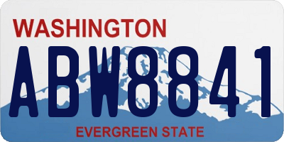 WA license plate ABW8841