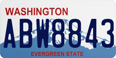 WA license plate ABW8843