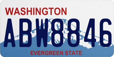 WA license plate ABW8846