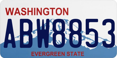 WA license plate ABW8853