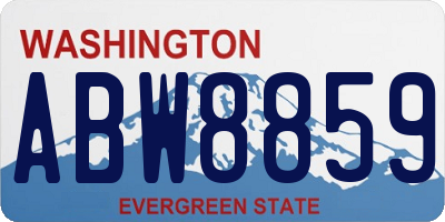 WA license plate ABW8859