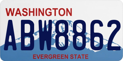 WA license plate ABW8862