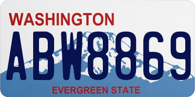 WA license plate ABW8869
