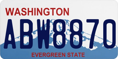 WA license plate ABW8870