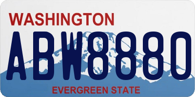 WA license plate ABW8880