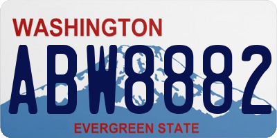 WA license plate ABW8882