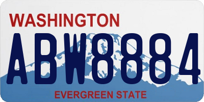 WA license plate ABW8884