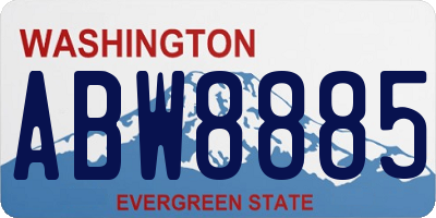 WA license plate ABW8885