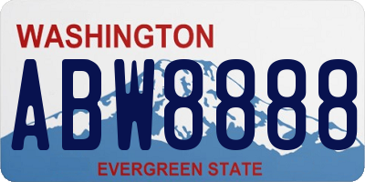 WA license plate ABW8888