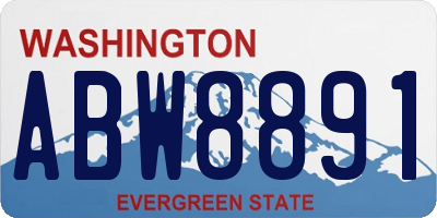 WA license plate ABW8891