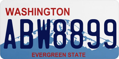 WA license plate ABW8899