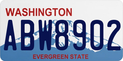 WA license plate ABW8902