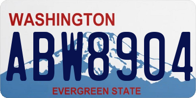 WA license plate ABW8904