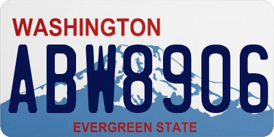 WA license plate ABW8906